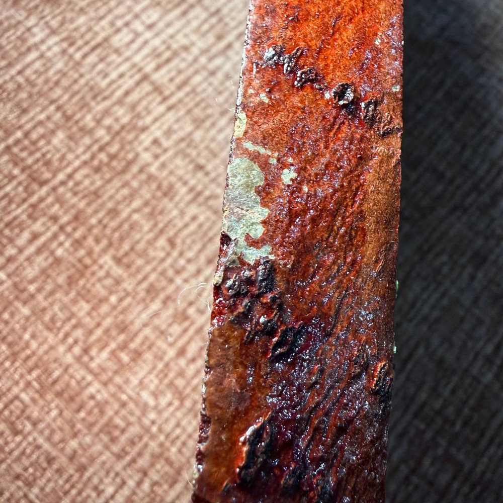 Vintage Hand Painted Live Edge Wood Slab Autumn Forest Lake Landscape Pebble Art - Picture 8 of 12